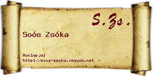Soós Zsóka névjegykártya